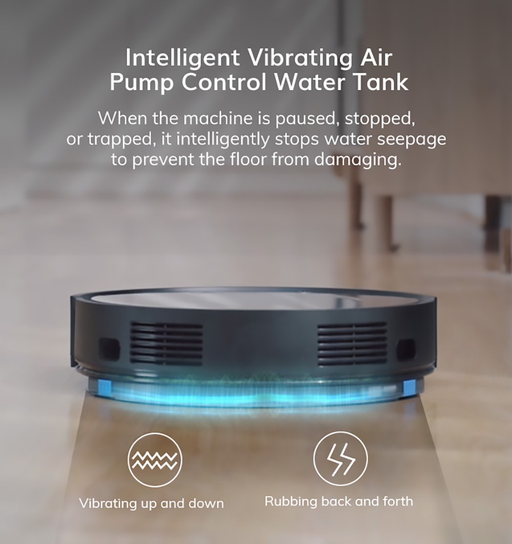 ILIFE B5 Max Robot Vacuum Cleaner 2000Pa Suction 2 In 1 Vacuuming and Mopping 600ml Large Dust Box 1L Dust Bag Real-time Drawing APP Control - Blue