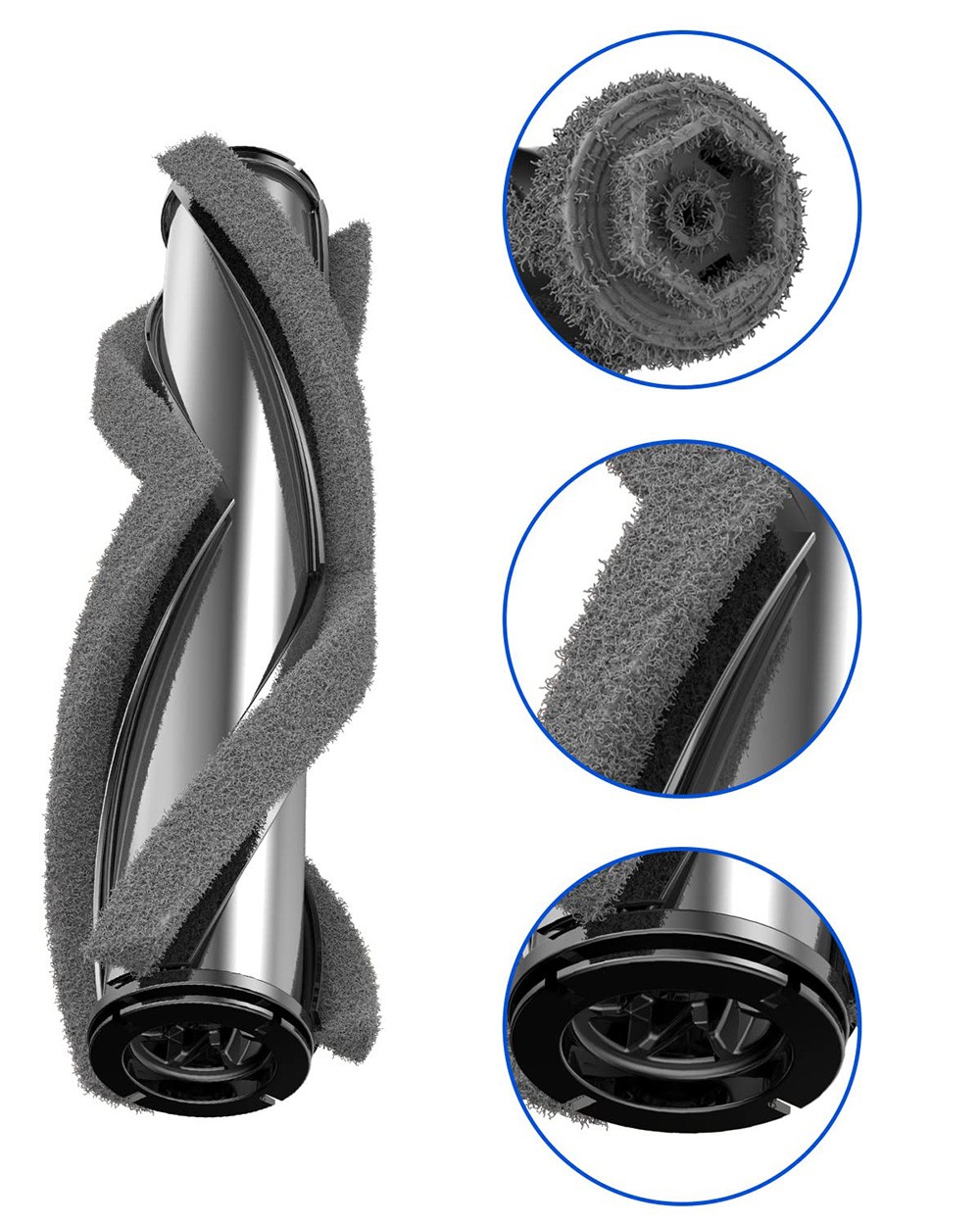 2pcs Replacement V-Shaped Roller Brushes for Proscenic P12/P13 Cordless Vacuum Cleaner