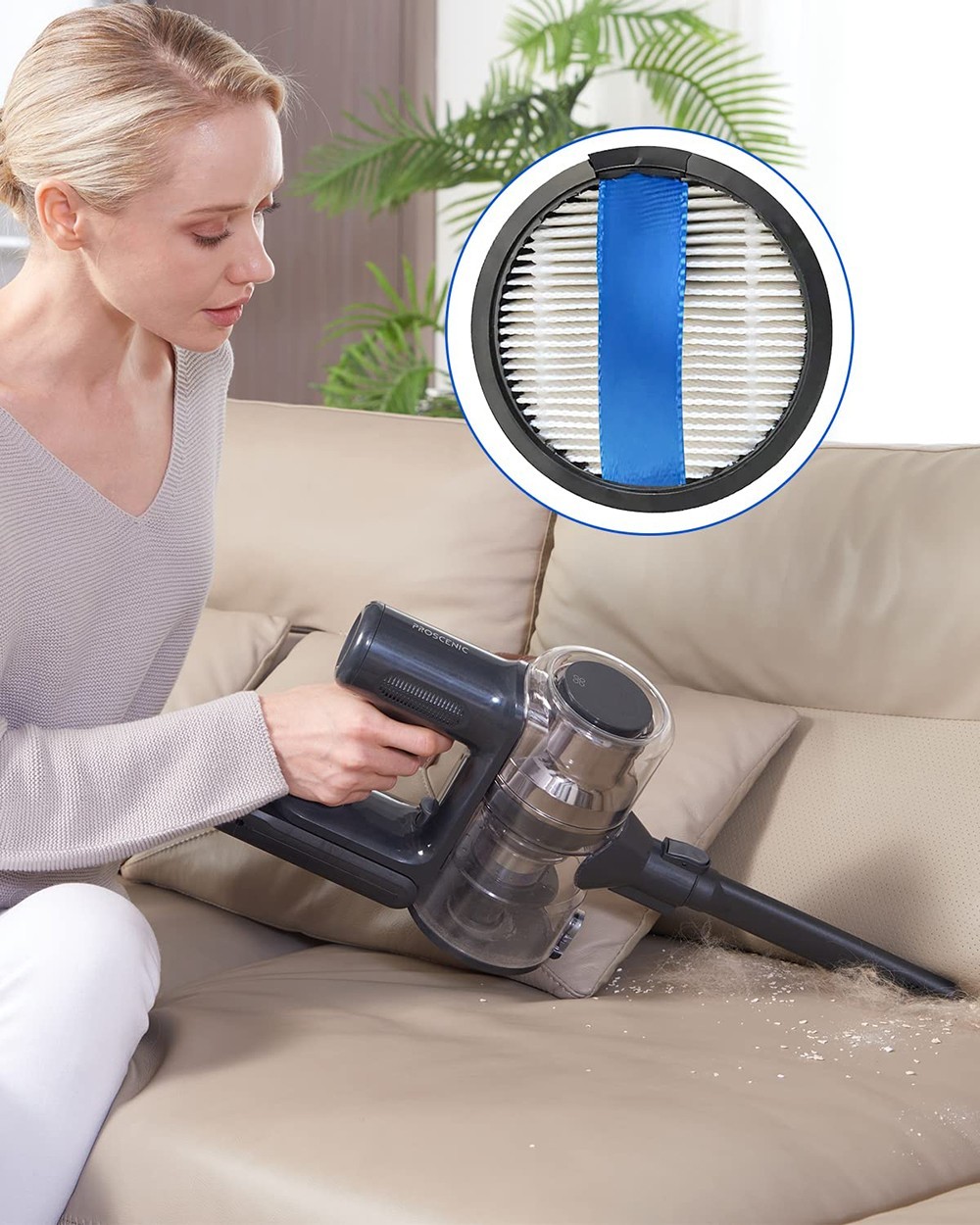 3pcs Replacement Fabric Vacuum Filter for Proscenic P12/P13 Cordless Vacuum Cleaner