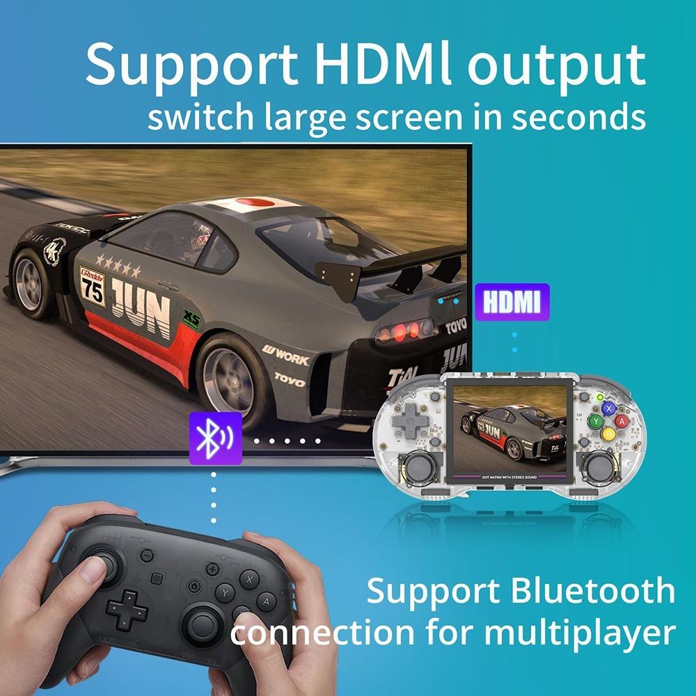 ANBERNIC RG353PS Game Console 64GB TF Card - White Transparent