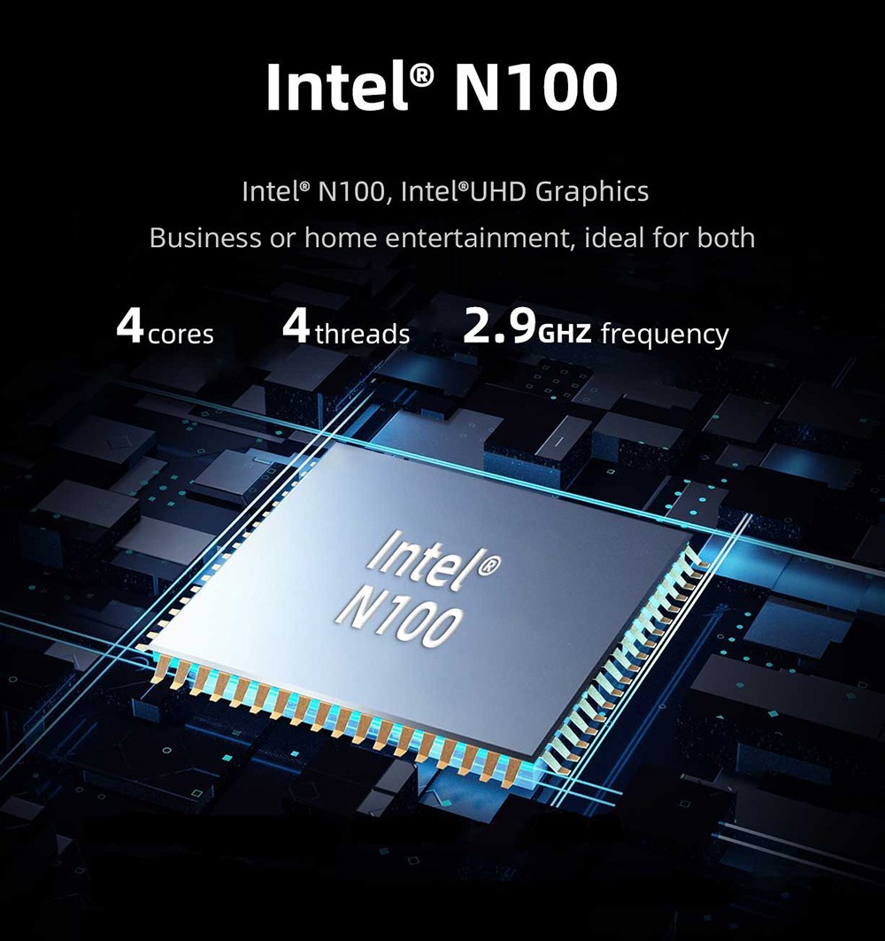 OUVIS GK3 Plus N100 Mini PC, 12th Gen Intel Alder Lake N100 up to 3.4GHz, 8GB RAM 256GB ROM, 2xUSB 2.0 2xUSB 3.0 MIC, 1000Mbps LAN 2.4/5GHz WiFi BT4.2, 2xHDMI VGA Triple 4K Display, Windows 11 Pro - EU Plug