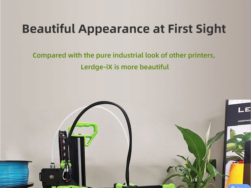 Lerdge iX 3D Printer RTP Version, Pre-Assembly, 0.1mm Printing Accuracy, 200mm/s Printing Speed, PEI Flexible Sheet, 3.5 Inch IPS Touch Screen, TMC2226 Silent Driver, Resume Printing, Full-Metal Extruder, 180*180*180mm, V2.0 Version - Orange