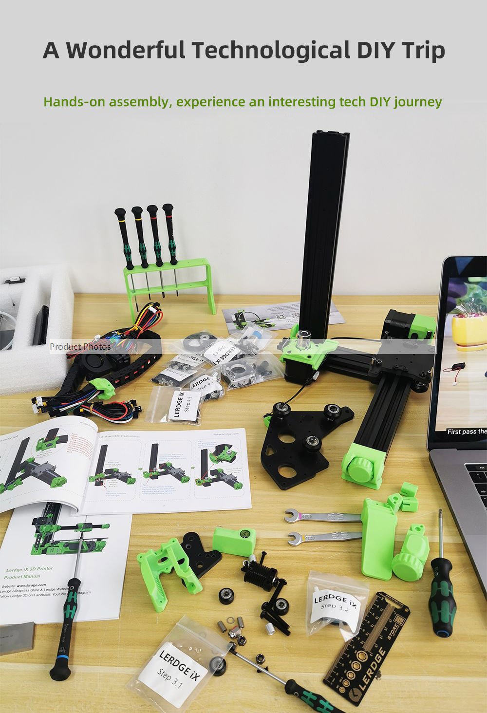 Lerdge iX 3D Printer RTP Version, Pre-Assembly, 0.1mm Printing Accuracy, 200mm/s Printing Speed, PEI Flexible Sheet, 3.5 Inch IPS Touch Screen, TMC2226 Silent Driver, Resume Printing, Full-Metal Extruder, 180*180*180mm, V2.0 Version - Orange