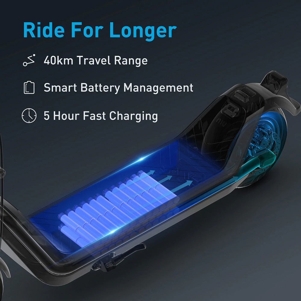 NIU KQi3 Sport 9.5'' Wheel Electric Scooter 300W Rated Motor 25km/h Max Speed with APP 40km Mileage - Blue