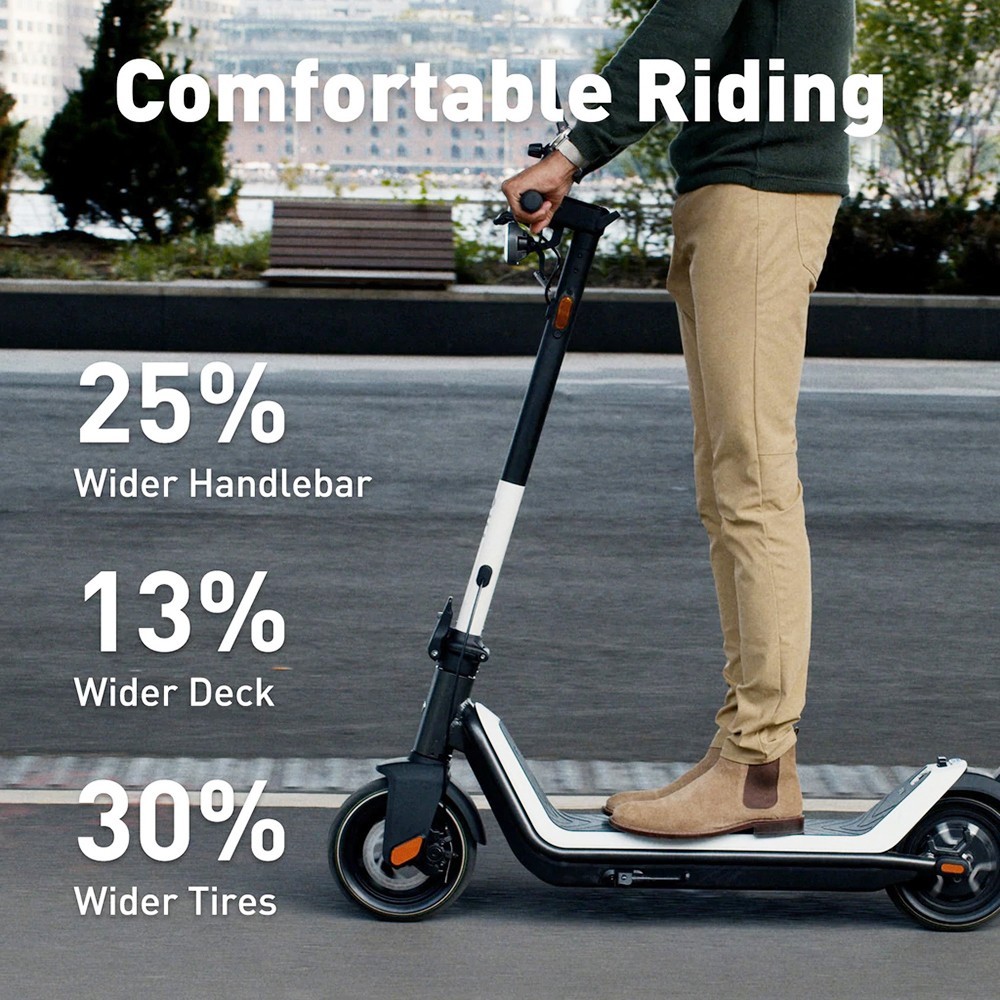 NIU KQi3 Sport 9.5'' Wheel Electric Scooter 300W Rated Motor 25km/h Max Speed with APP 40km Mileage 120kg Max Weight - White