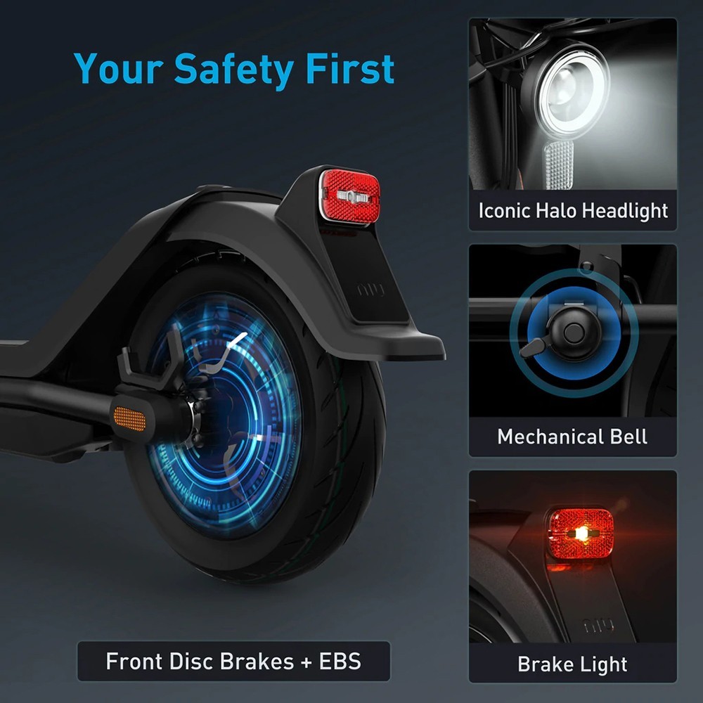 NIU KQi3 Sport 9.5'' Wheel Electric Scooter 300W Rated Motor 25km/h Max Speed with APP 40km Mileage 120kg Max Weight - White