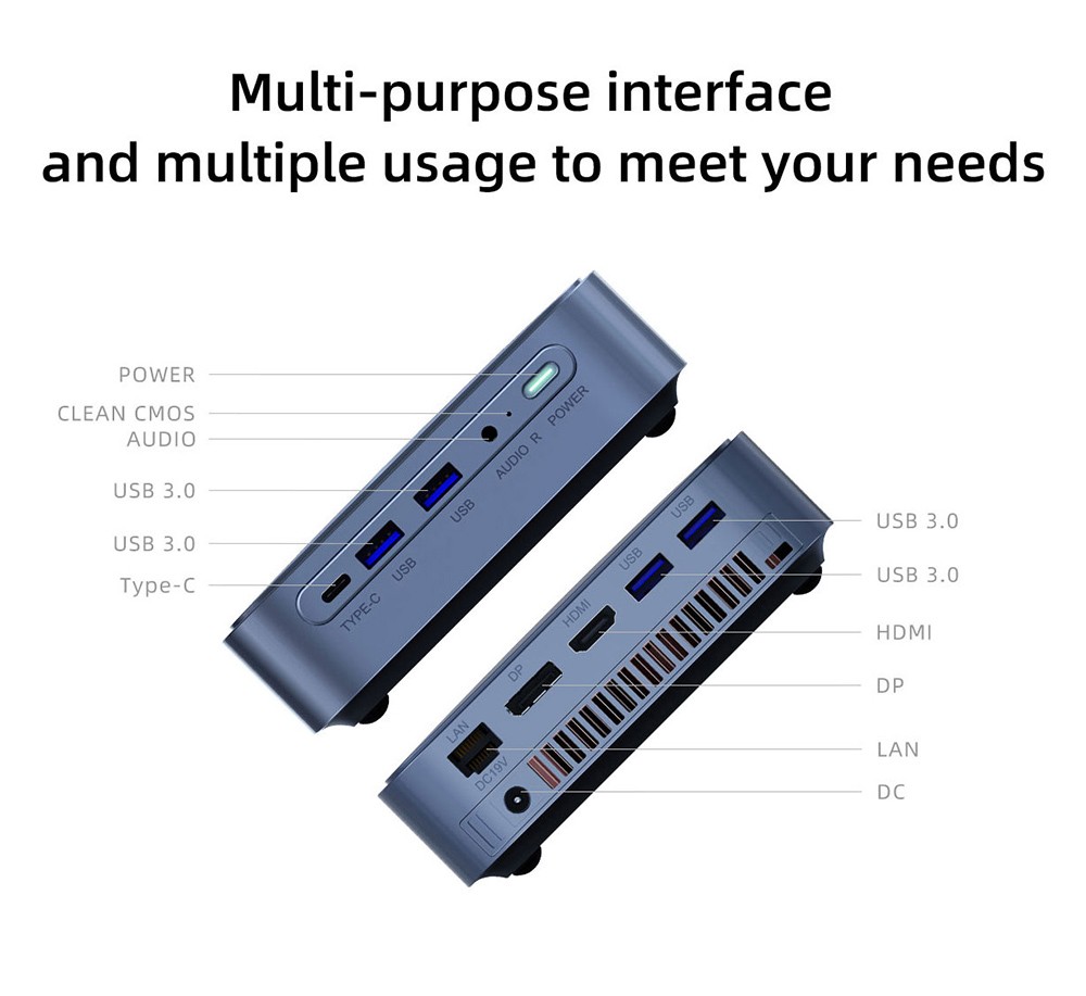 TK11-B0 Mini PC, 11th Gen Intel Core i5-1135G7 up to 4.2GHz, 16GB DDR4 1TB SSD, 4K 60Hz UHD HDMI DP Type-C Triple Display, Wi-Fi 6 Bluetooth 5.2 1000Mbps Gigabit Ethernet, USB3.0x4 3.5mm Audio, VESA Mount, Windows 11 Pro, for Home/Office - EU Plug