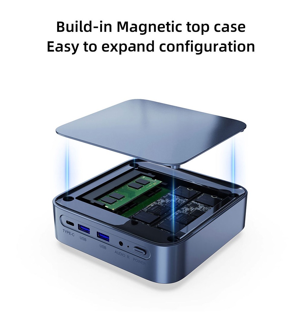 TK11-B0 Mini PC, 11th Gen Intel Core i5-1135G7 up to 4.2GHz, 16GB DDR4 1TB SSD, 4K 60Hz UHD HDMI DP Type-C Triple Display, Wi-Fi 6 Bluetooth 5.2 1000Mbps Gigabit Ethernet, USB3.0x4 3.5mm Audio, VESA Mount, Windows 11 Pro, for Home/Office - US Plug