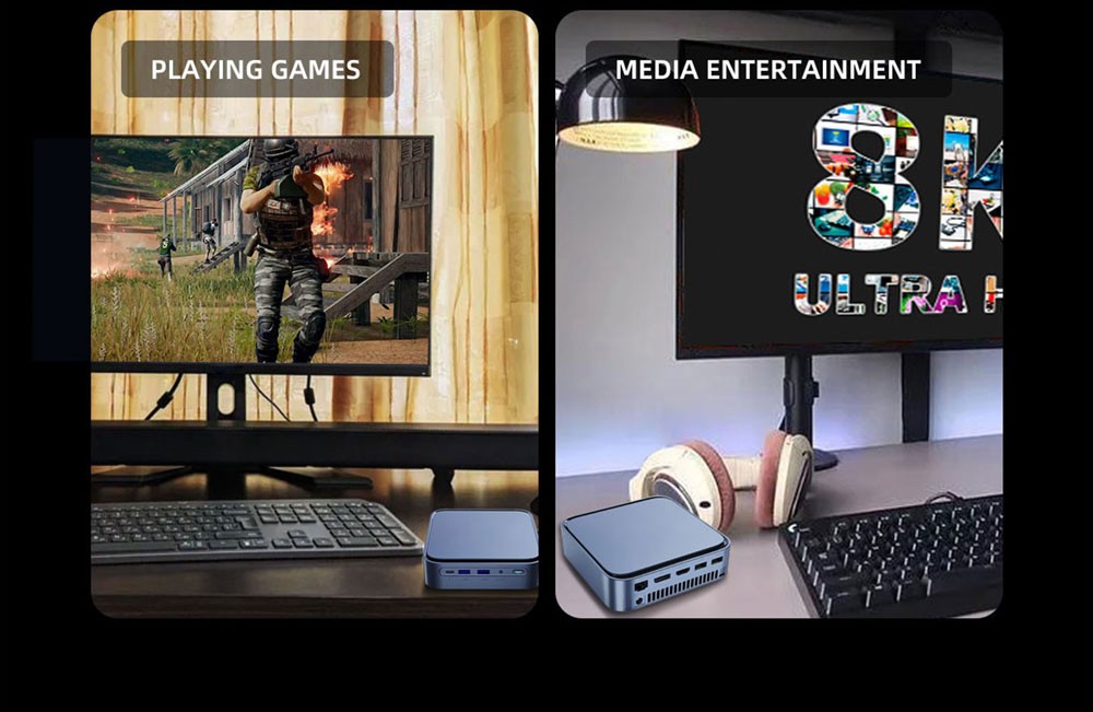 TK11-B0 Mini PC, 11th Gen Intel Core i5-1135G7 up to 4.2GHz, 16GB DDR4 1TB SSD, 4K 60Hz UHD HDMI DP Type-C Triple Display, Wi-Fi 6 Bluetooth 5.2 1000Mbps Gigabit Ethernet, USB3.0x4 3.5mm Audio, VESA Mount, Windows 11 Pro, for Home/Office - US Plug