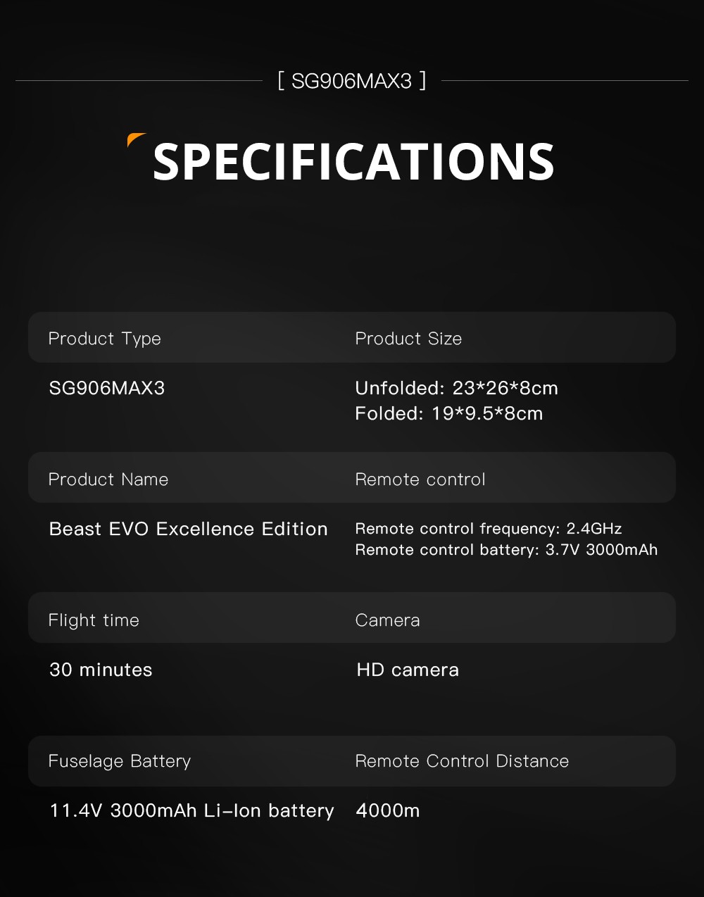 ZLL SG906 Max 3 RC Drone Visual Obstacle Avoidance 3-Axis Gimbal 4K Camera GPS Smart Follow - 2 Batteries