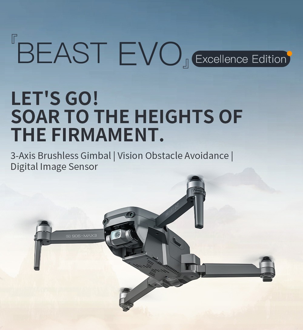 ZLL SG906 Max 3 RC Drone Visual Obstacle Avoidance 3-Axis Gimbal 4K Camera GPS Smart Follow - 3 Batteries