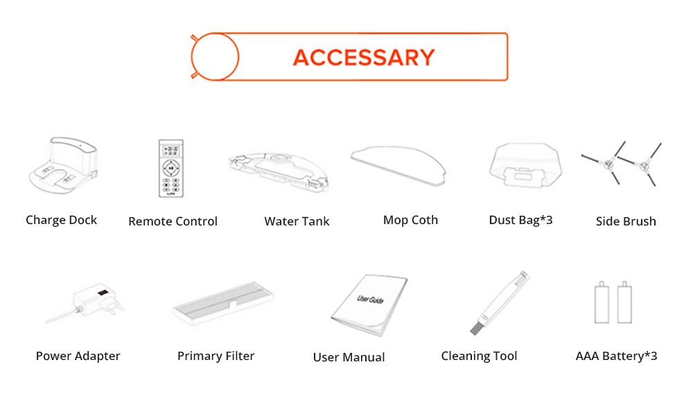 ILIFE B5 Max Robot Vacuum Cleaner 2000Pa Suction 2 In 1 Vacuuming and Mopping 600ml Large Dust Box 1L Dust Bag Real-time Drawing APP Control - Blue