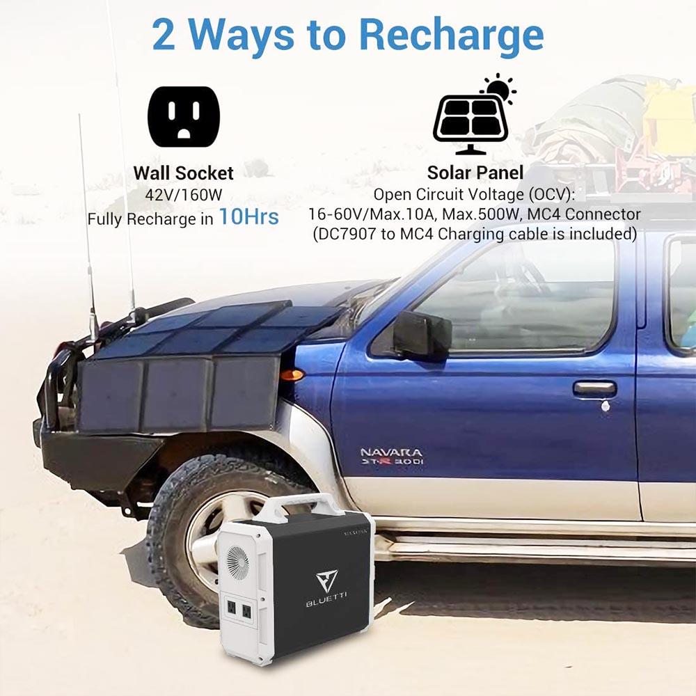 BLUETTI Poweroak EB150 Power Station, 1500 Wh/1000 W (101351 mAh/14.8 V), Battery Generator with Lithium Battery, 2xAC Outlets(Standard AC230 V EU Plug), 1xDC12 V for Car, 1xPD Type C (max. 45 W) for USB-C and 4xUSB 5V/3A Outputs, for Outdoor - Blue