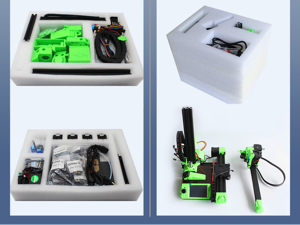 Lerdge iX 3D Printer Kit, Auto Leveling, 0.1mm Printing Accuracy, 200mm/s Printing Speed, PEI Flexible Sheet, 3.5 Inch IPS Touch Screen, TMC2226 Silent Driver, Resume Printing, Full-Metal Extruder, 180*180*180mm - Green