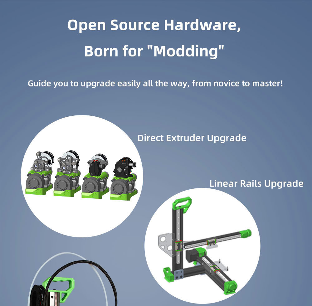 Lerdge iX 3D Printer Kit, Auto Leveling, 0.1mm Printing Accuracy, 200mm/s Printing Speed, PEI Flexible Sheet, 3.5 Inch IPS Touch Screen, TMC2226 Silent Driver, Resume Printing, Full-Metal Extruder, 180*180*180mm - Green