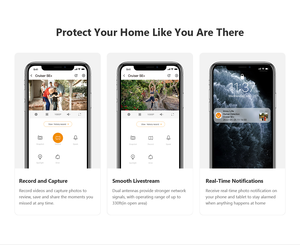 IMOU Cruiser SE+ 4MP Outdoor Security Camera with Spotlight, 110dB Siren, Color Night Vision, 1440P Panoramic Camera, IP66