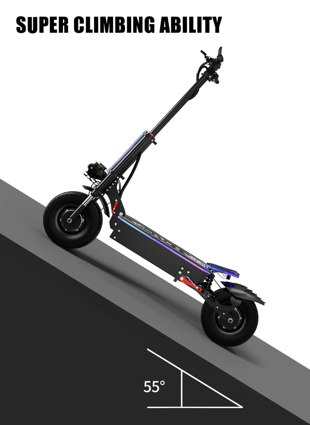 DUOTTS D99 Off-Road Electric Scooter 13 Inch Pneumatic Tires 3000W*2 Dual Motors 85Km/h Max Speed 60V 42Ah Battery 120KM Long Range 150KG Max Load Dual Shock Absorption with Turn Signal Lights Front & Rear Hydraulic Brake Oil Brake