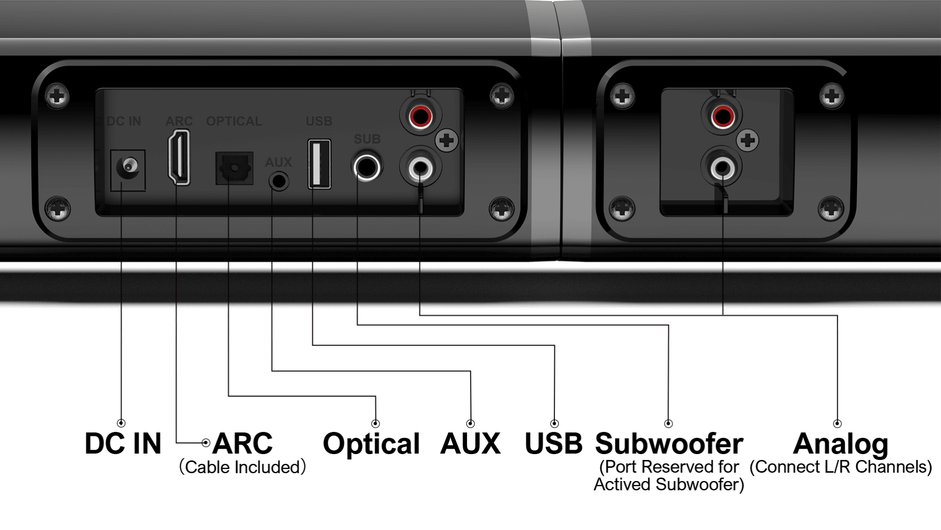 Ultimea Apollo S40 2.2CH 40W Soundbar pre TV zariadenia, oddeliteľný 2-v-1, Bluetooth 5.0, zabudované 2 výškové a 2 basové reproduktory