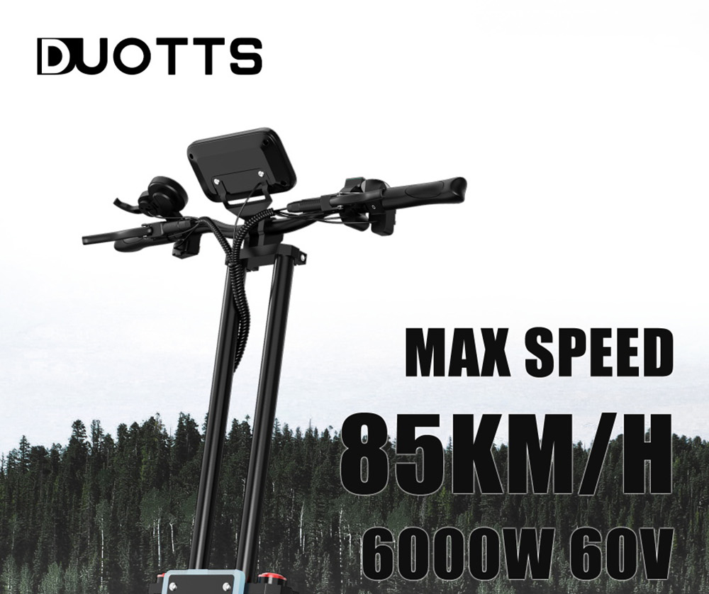 DUOTTS D99 Terénny elektrický skúter 13-palcové pneumatiky 3000W*2 Duálne motory 85Km/h Maximálna rýchlosť 60V 42Ah batéria 120KM Dlhý dojazd 150KG Maximálne zaťaženie Duálne tlmenie nárazov so smerovými svetlami Predná & Zadná hydraulická brzda Olejová brzda