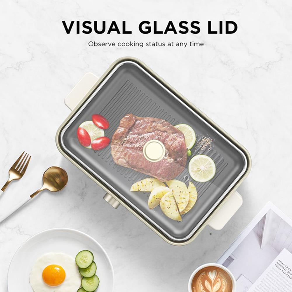 CalmDo Electric 1400W Foldaway Skillet Grill Combo