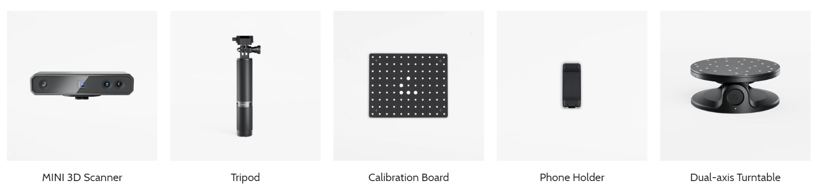 Revopoint MINI 3D Scanner, 0.02mm Precision, 0.05mm Point Distance, 10fps Scan Speed, Dual Axis Turntable