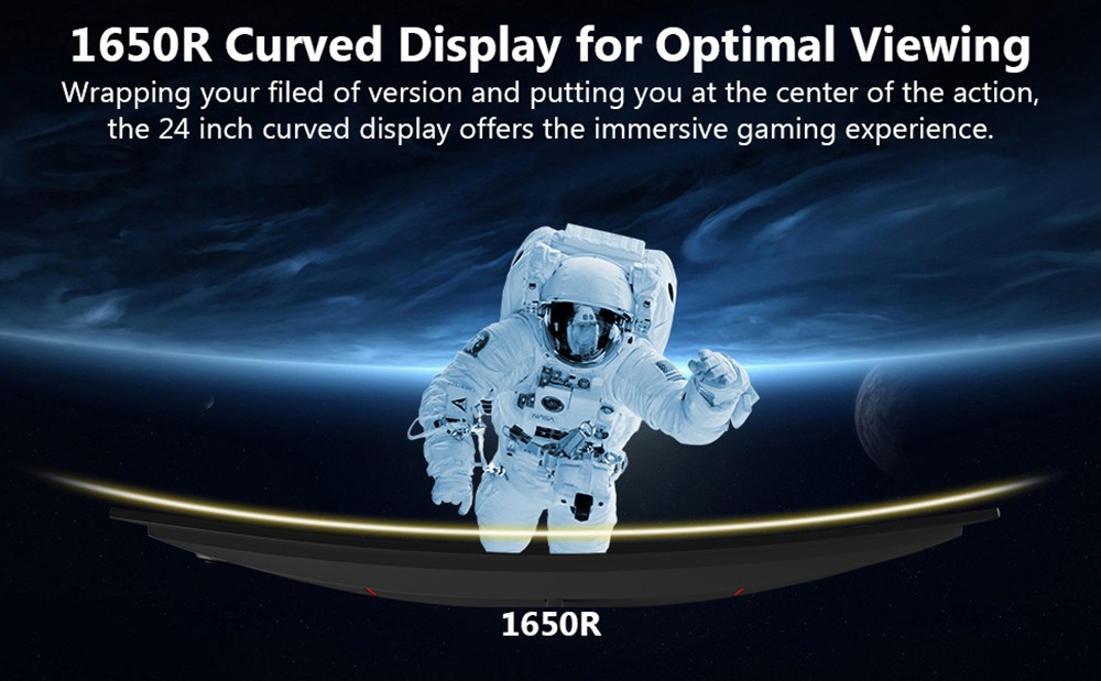 Z-Edge UG24 24'' Curved Gaming Monitor 180Hz Refresh Rate, 1ms MPRT FHD 1080 Gaming Monitor AMD Freesync Premium Display