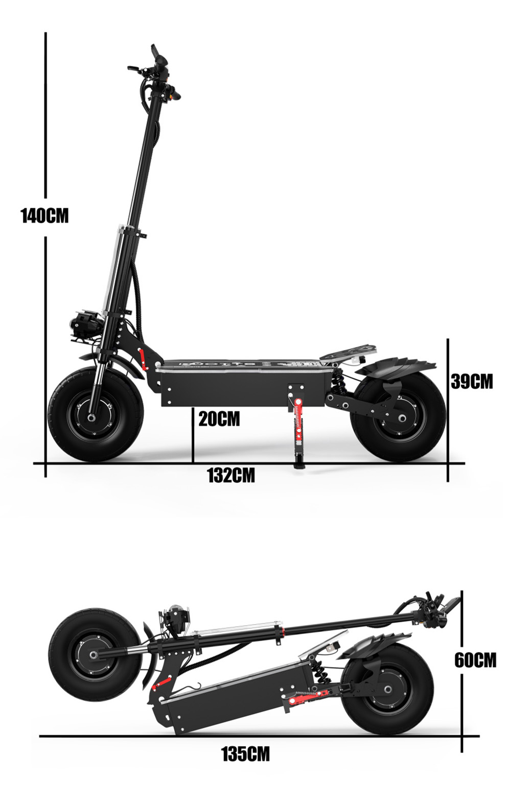 DUOTTS D99 Off-Road Electric Scooter 13 Inch Pneumatic Tires 3000W*2 Dual Motors 85Km/h Max Speed 60V 42Ah Battery 120KM Long Range 150KG Max Load Dual Shock Absorption with Turn Signal Lights Front & Rear Hydraulic Brake Oil Brake