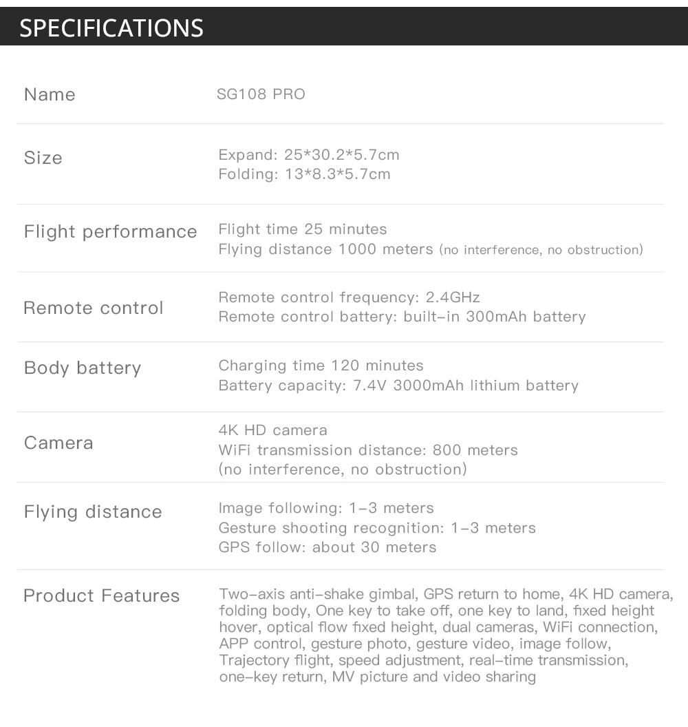 ZLL SG108 Pro RC Drone, 2-axis Anti-shake Gimbal, Dual Camera, APP Control, GPS/GLONASS Double Mode 1 Battery - Orange