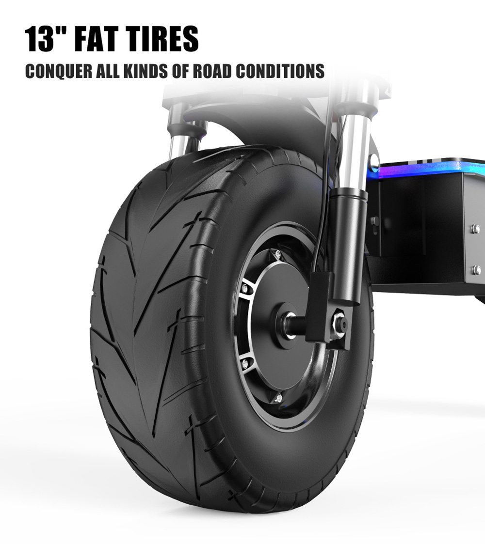 DUOTTS D99 Off-Road Electric Scooter 13 Inch Pneumatic Tires 3000W*2 Dual Motors 85Km/h Max Speed 60V 42Ah Battery 120KM Long Range 150KG Max Load Dual Shock Absorption with Turn Signal Lights Front & Rear Hydraulic Brake Oil Brake