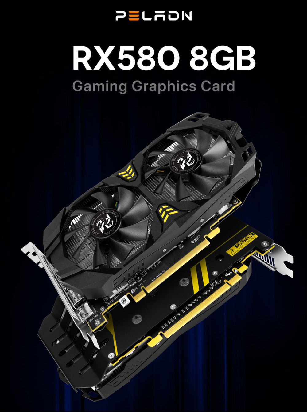 Peladn New Graphics Cards GDDR5 GPU Mining Video Card RX580 8G 2048SP Computer Gaming Warranty