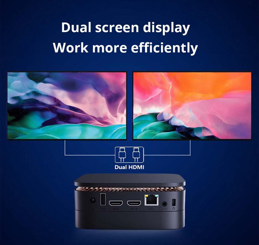 AK1 Plus Mini PC Intel Alder Lake  N100, 8GB DDR4 256GB SSD, Windows 11 Pro, WiFi 5, 1000M LAN - EU