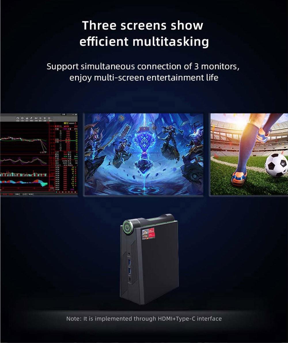 AM08 Pro Mini PC AMD Ryzen 9 6900HX, 16GB DDR5 1TB SSD, Windows 11 Pro, WiFi5, 1000M LAN - US