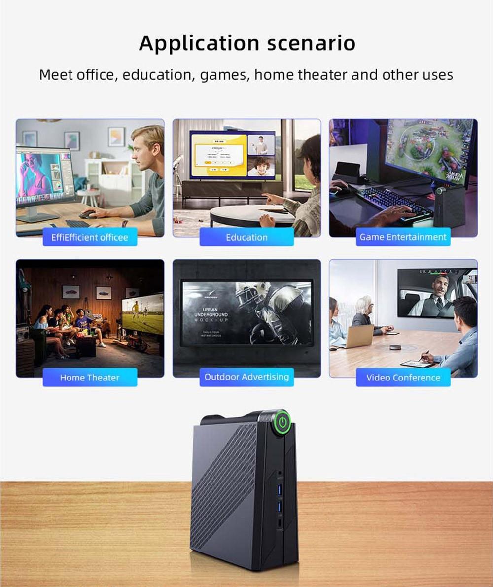 AM08 Pro Mini PC AMD Ryzen 9 6900HX, 16GB DDR5 1TB SSD, Windows 11 Pro, WiFi5, 1000M LAN - US