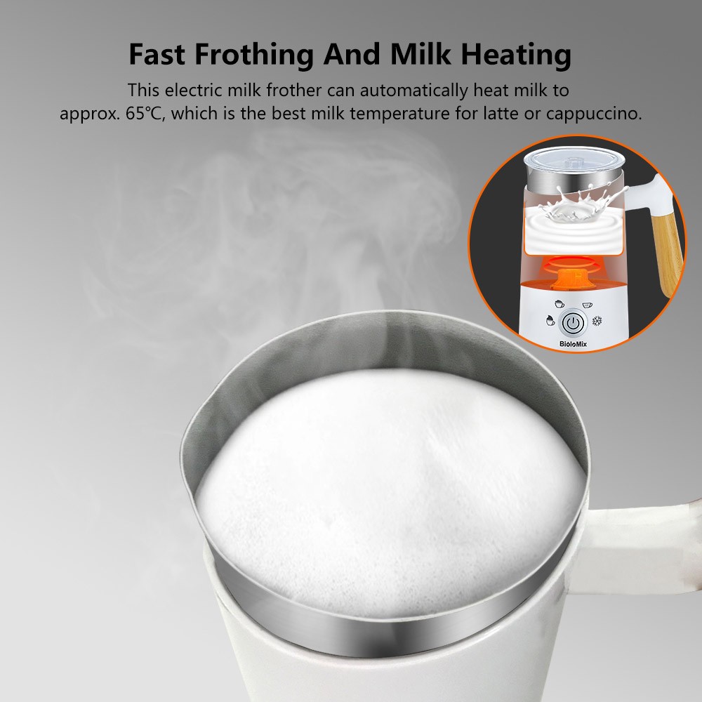 BioloMix BN11 4 v 1 horúci a studený napeňovač mlieka, kapacita napeňovania 150 ml, kapacita ohrevu 300 ml