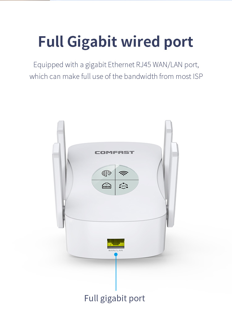 Opakovač bezdrôtového smerovača COMFAST CF-XR183 do 1200 M 4*2dBi antény Opakovač signálu WiFi, WiFi 6 - USA