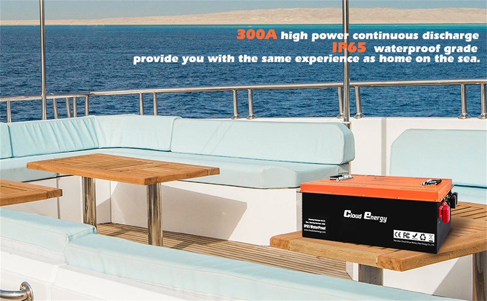 Cloudenergy 48V 150Ah LiFePO4 Deep Cycle Battery Pack for Golf Cart, 7680Wh Energy, Built-in 300A BMS, 6000+ Cycles Life