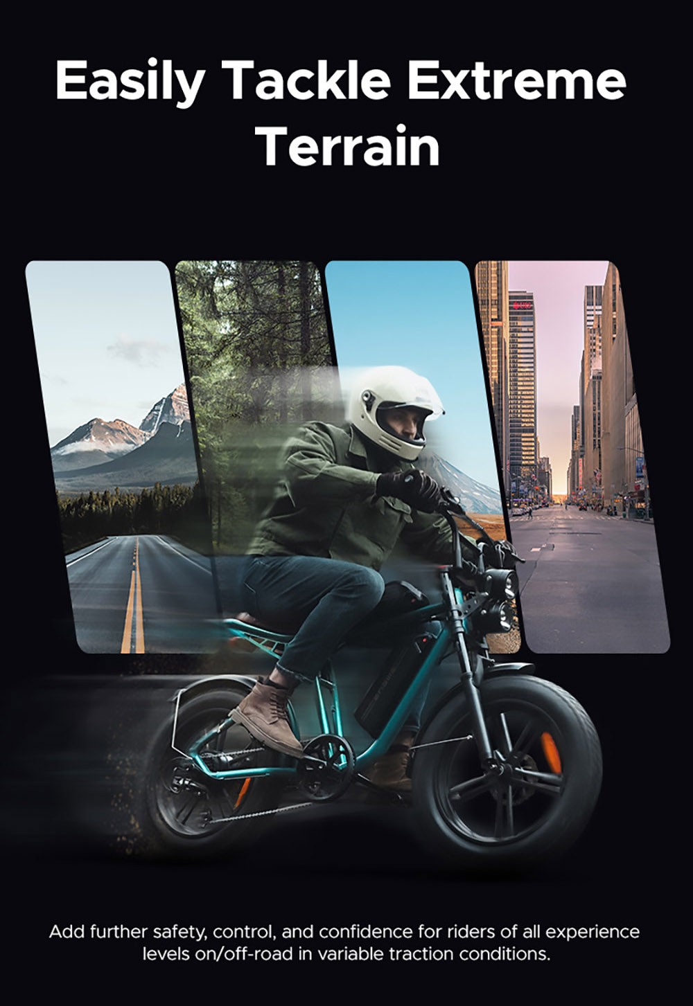 ENGWE M20 2*13Ah Batteries 20*4.0 inch Tires 750W Brushless Motor 45km/h Max Speed Front & Rear Disc Brakes - White