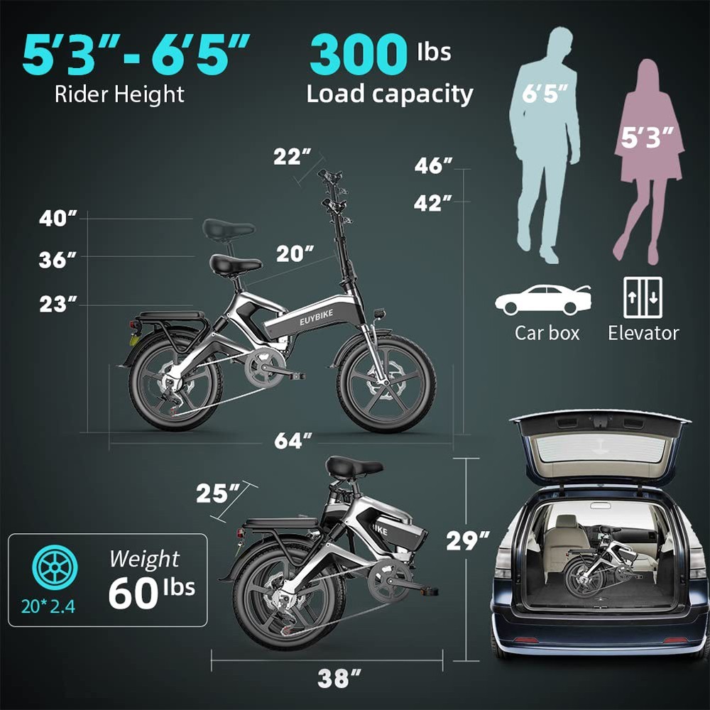 20 inch electric folding bike 500 watt