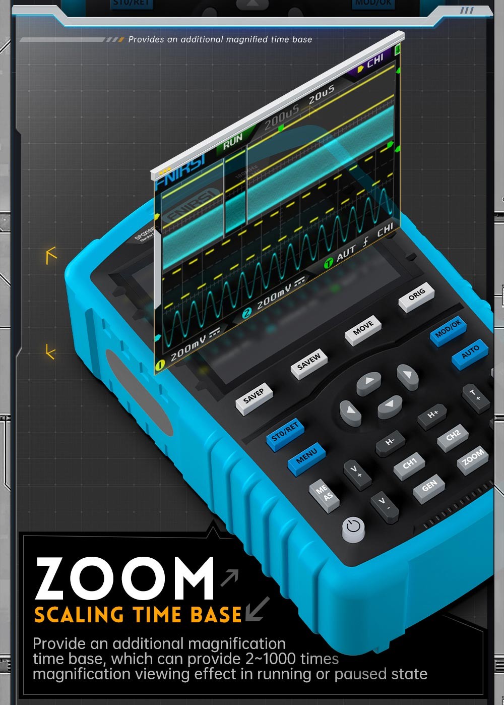 Fnirsi Dpox H In Handheld Phosphor Digital Oscilloscope Us Plug