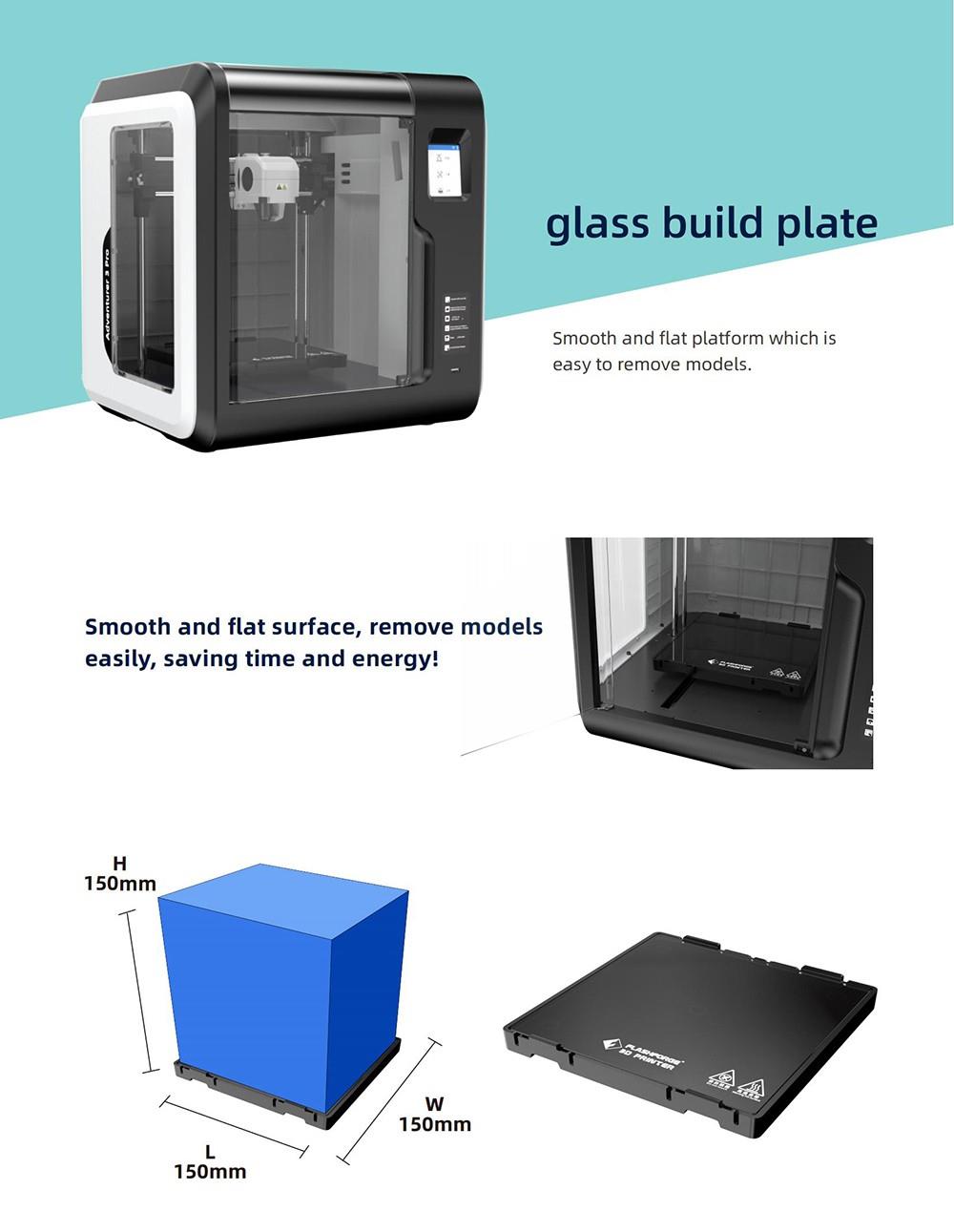Flashforge Adventurer 3 Pro 3D Printer, Auto Leveling, Removable Nozzle, Filament Detection, Camera Monitor, Glass Build Plate, Ultra-Mute, Cloud Printing, 150*150*150mm