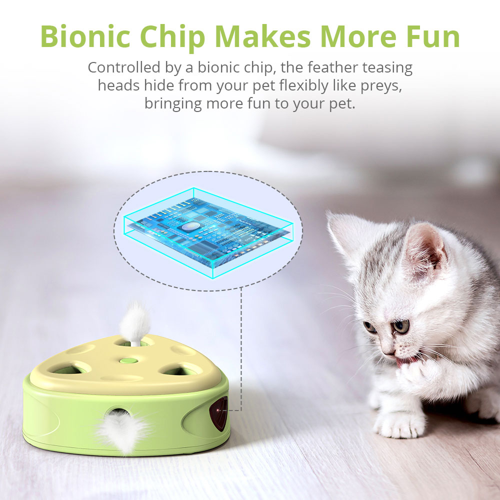 Fluffee Cheese Shape Automatic Interactive Cat Toy, Battery Type