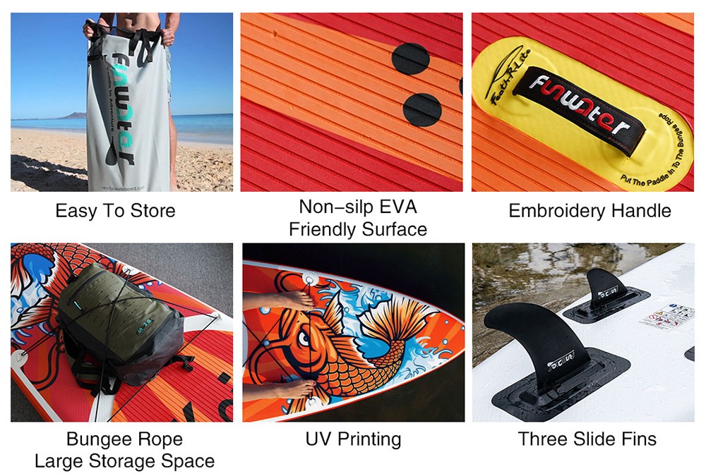 Funwater Racing Roard KOI 350x84x15cm Inflatable Stand Up Paddling Board Maximum Load 150kg with Accessories