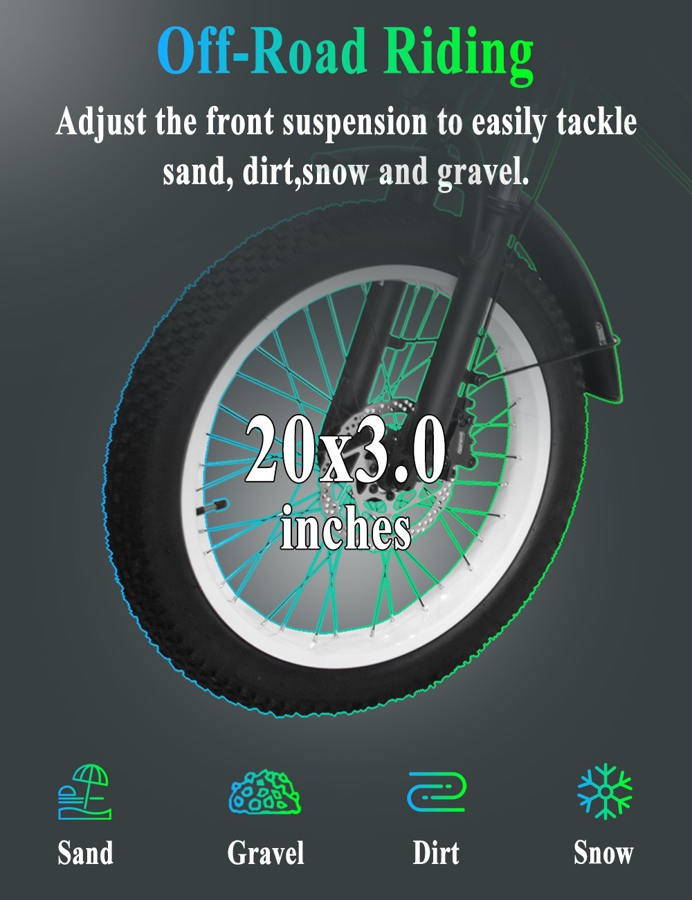GUNAI GN66 Electric Cargo Bike with Box 20*3.0in Tire 48V 1000W Brushless Motor 45km/h Max Speed 28Ah Battery 100km Rang