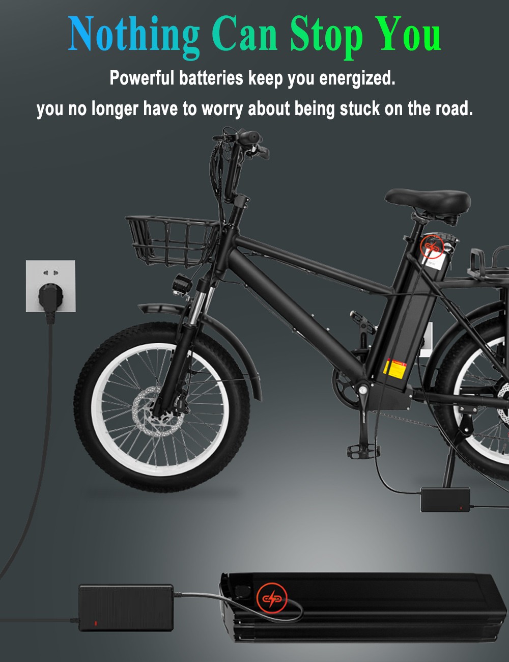 GUNAI GN66 Electric Cargo Bike with Box 20*3.0in Tire 48V 1000W Brushless Motor 45km/h Max Speed 28Ah Battery 100km Rang