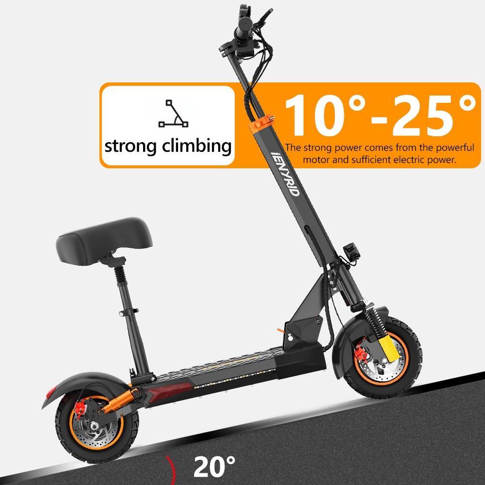 IENYRID M4Pro S+ Electric Scooter 10'' Tire 800W Motor 16Ah Battery for 25-37 Miles Mileage 150kg Load with Seat