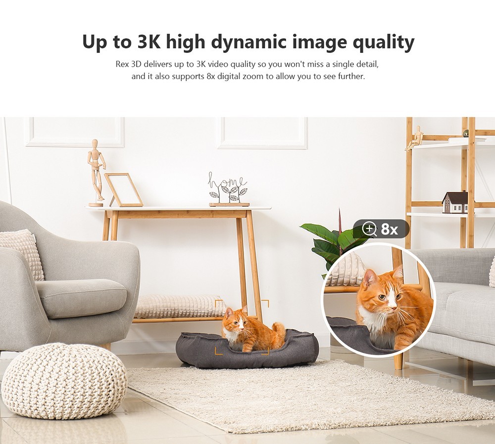 IMOU Rex 3D 5MP Security Wireless Camera, 3K HD Image, Night Vision, Human Detection, Pet Detection, 2-Way Audio, Abnormal Sound Alarm, APP Remote Control