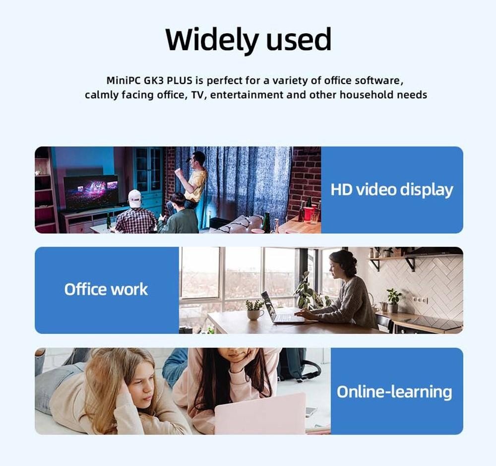 GK3 Plus Mini PC, 12th Intel Alder Lake N95 up to 3.4GHz, 16GB RAM+512GB M.2 SSD, Support 2.5