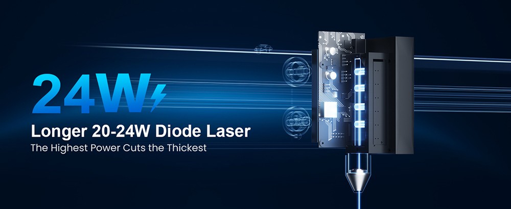 Longer Laser B1 20W laserová gravírovacia fréza, 4-jadrová laserová hlava, 450 x 440 mm gravírovacia plocha