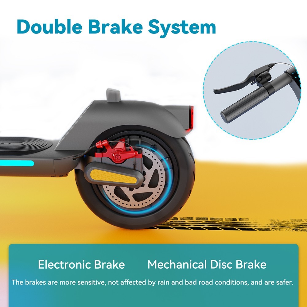 Megawheels A5 Electric Scooter 9in Puncture-proof Tires 36V 350W Motor 25km/h Max Speed 7.8Ah batéria 30km dojazd - čierna