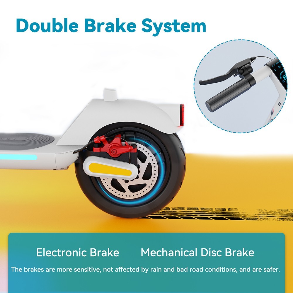 Megawheels A5 Elektrická kolobežka 9in pneumatiky odolné voči prepichnutiu 36V 350W motor 25km/h Maximálna rýchlosť 7.8Ah batéria 30km dojazd - biela